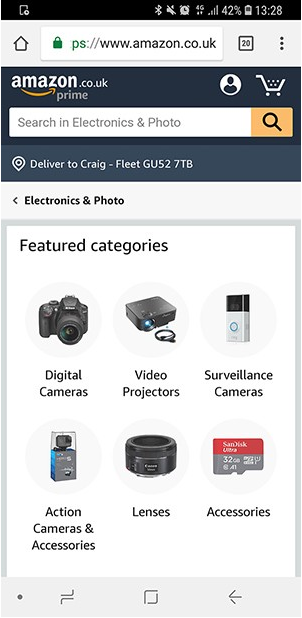 Amazon Mobile Breadcrumbs